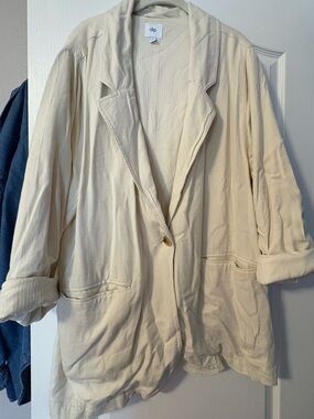 dip Cream Single-Button Women's Blazer Jacket